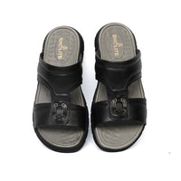 Sholite pure leather chappal black with bakle