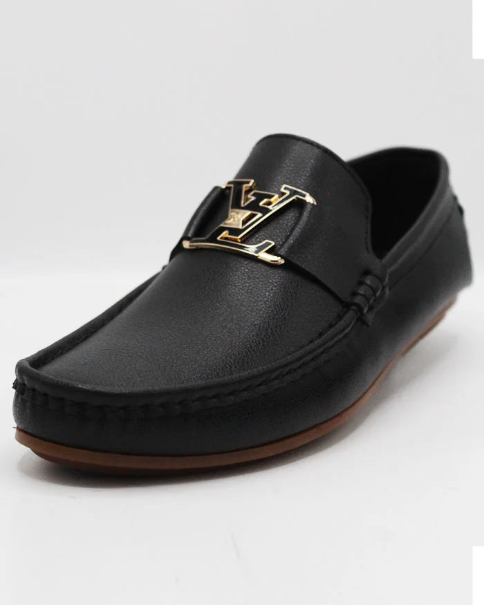 Black Mild Lather loafer lv Style