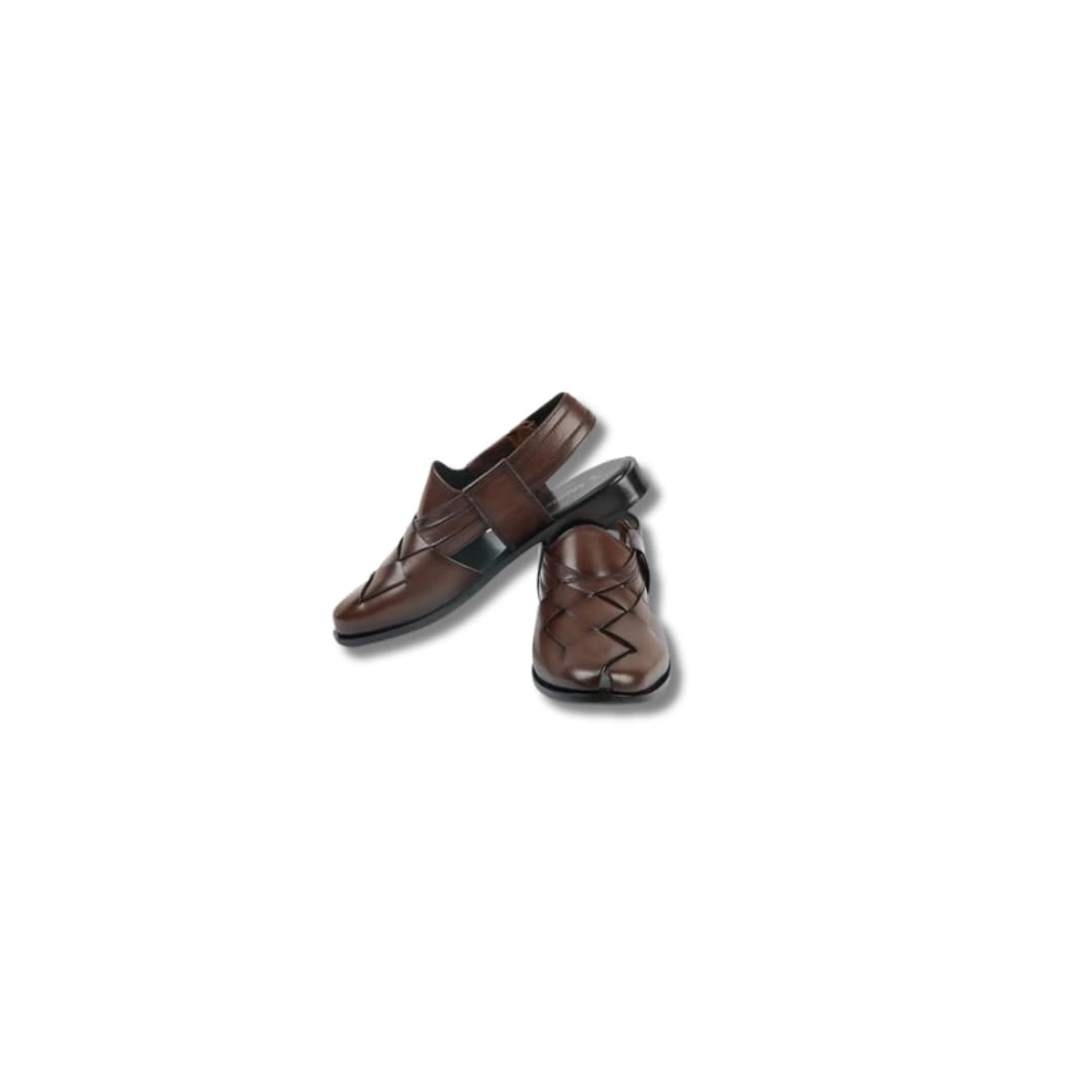 Sholite Pure leather Peshawari with leather Sole Kut Design