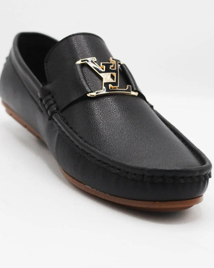 Black Mild Lather loafer lv Style