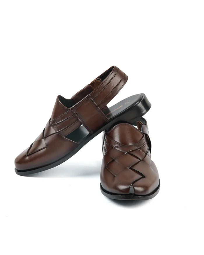 Sholite Pure leather Peshawari with leather Sole Kut Design